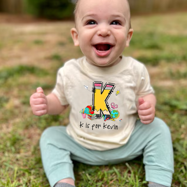 Personalized Kids Back To School Alphabet  Name T-Shirt| Cloth1408