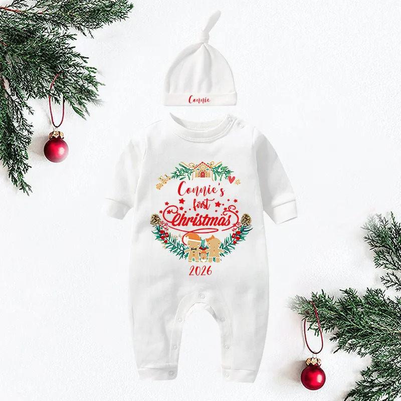 Personalized Baby First Christmas Outfit| BBCloth1209