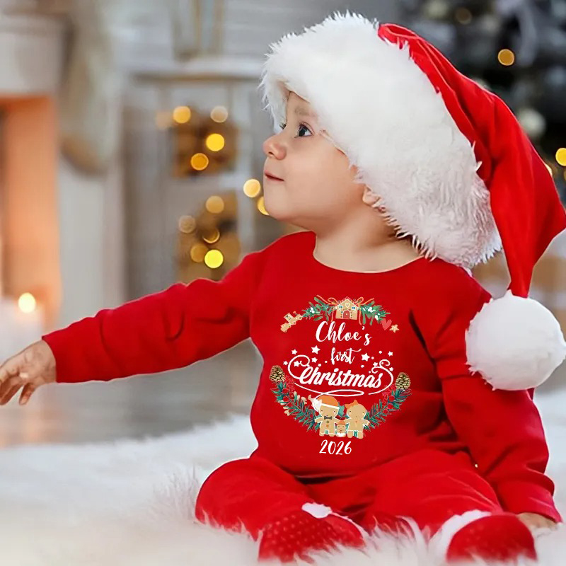 Personalized Baby First Christmas Outfit| BBCloth1209