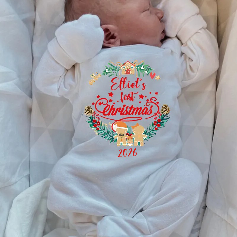 Personalized Baby First Christmas Outfit| BBCloth1209