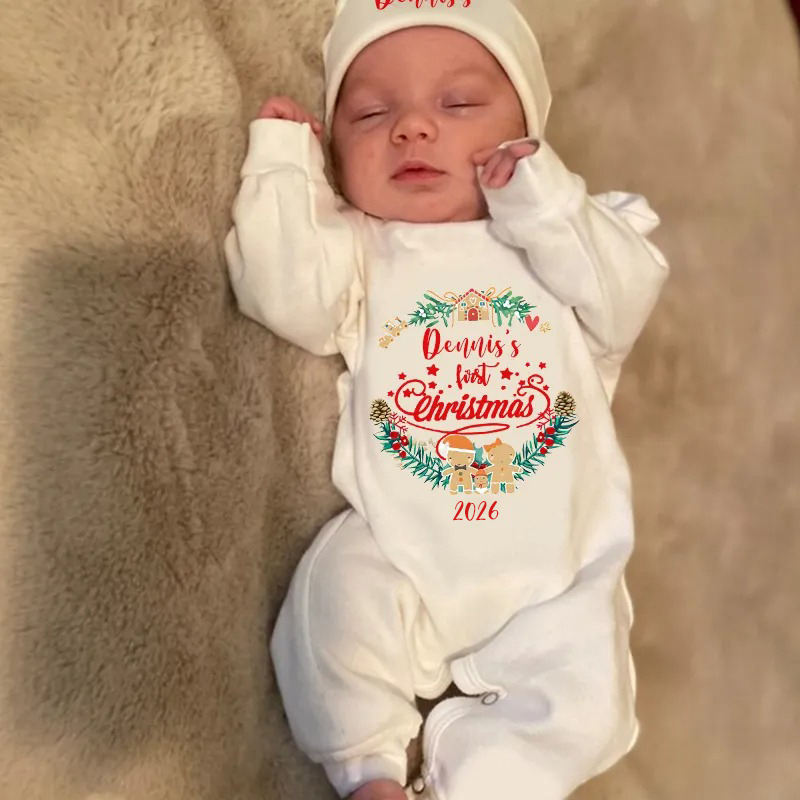 Personalized Baby First Christmas Outfit| BBCloth1209