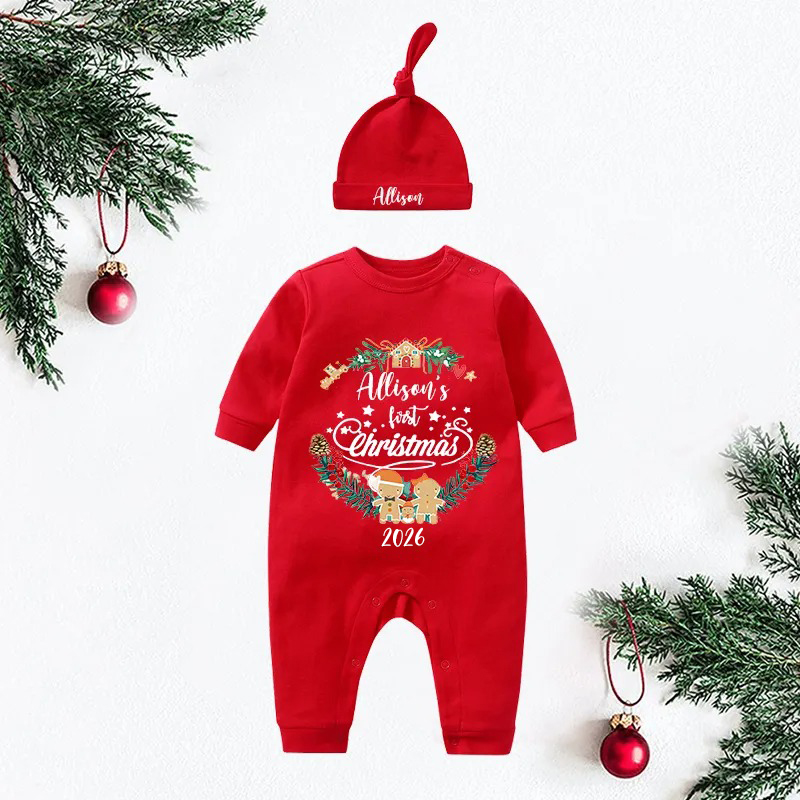 Personalized Baby First Christmas Outfit| BBCloth1209