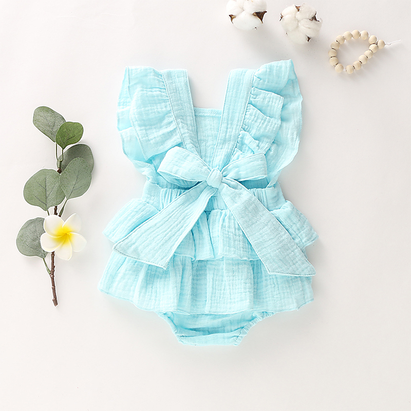 Personalized Baby Girl embroidered Ruffle Romper| BBCloth33
