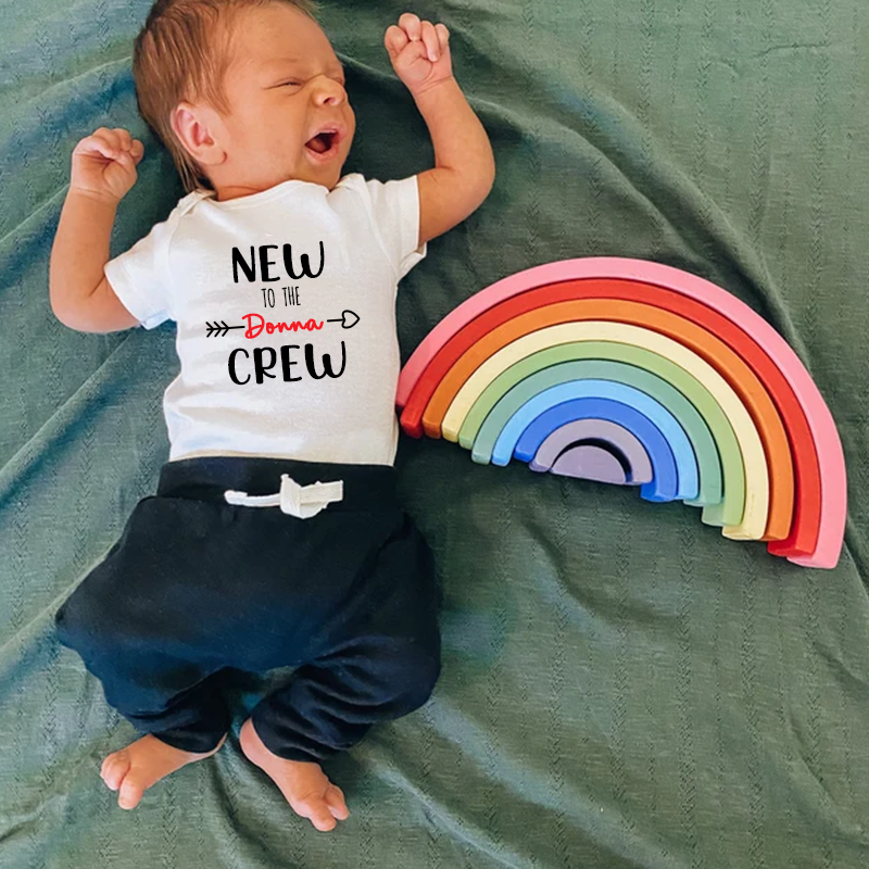Personalized Baby New To The Crew Cozy Onesie| BBCloth17