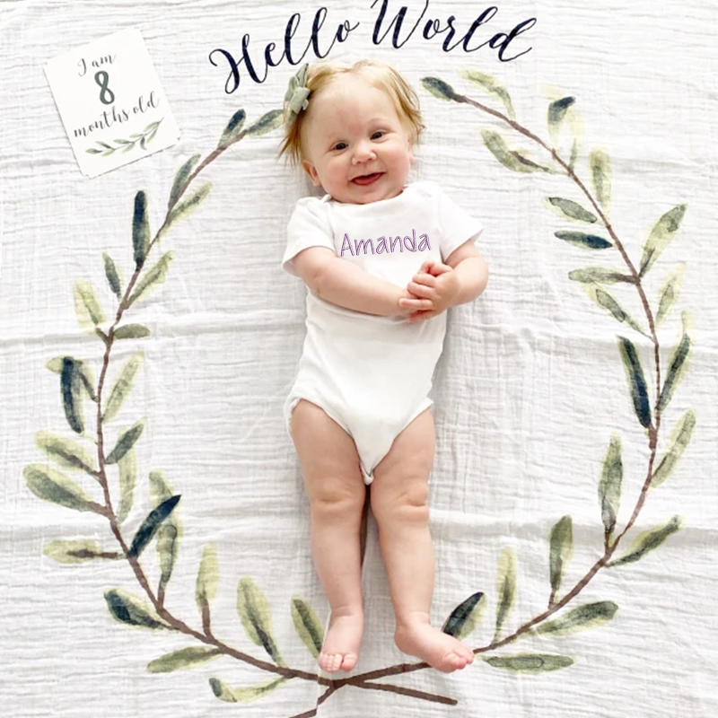 Personalized Baby Embroidered Cozy Onesie| BBCloth53