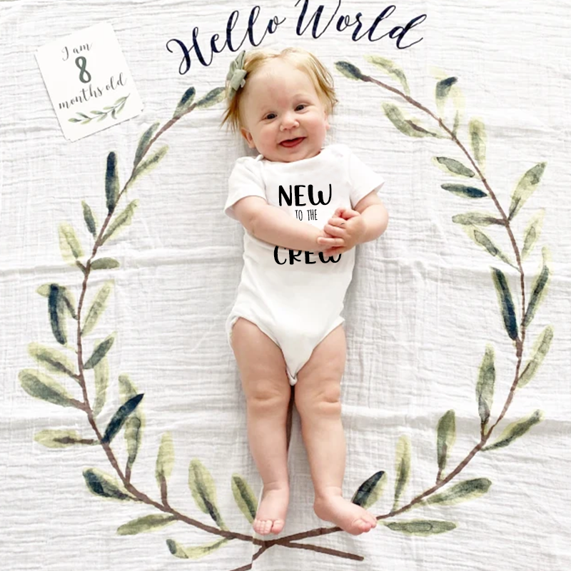 Personalized Baby New To The Crew Cozy Onesie| BBCloth17
