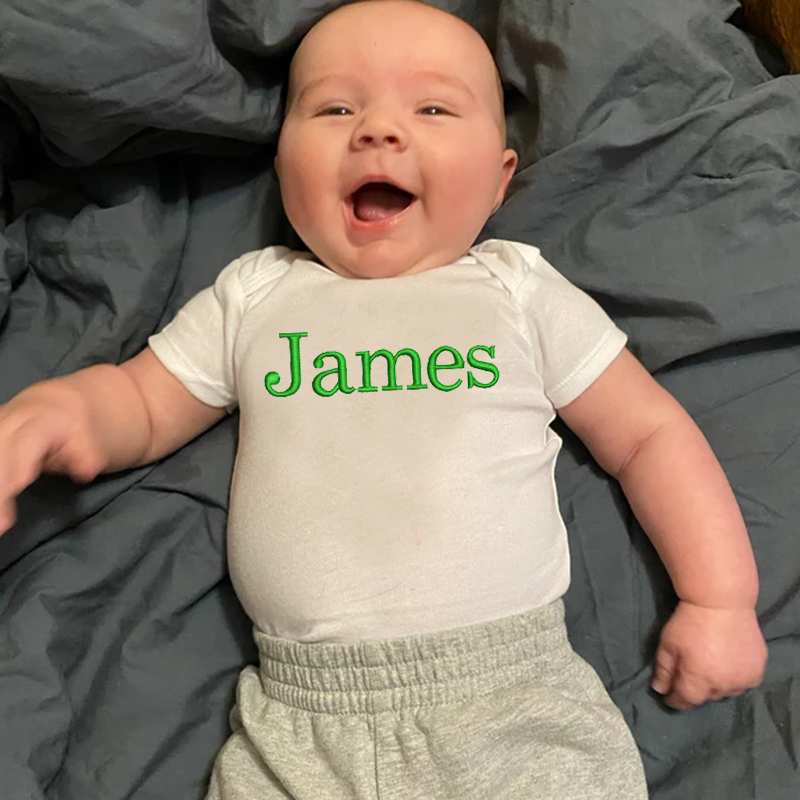 Personalized Baby Embroidered Cozy Onesie| BBCloth53