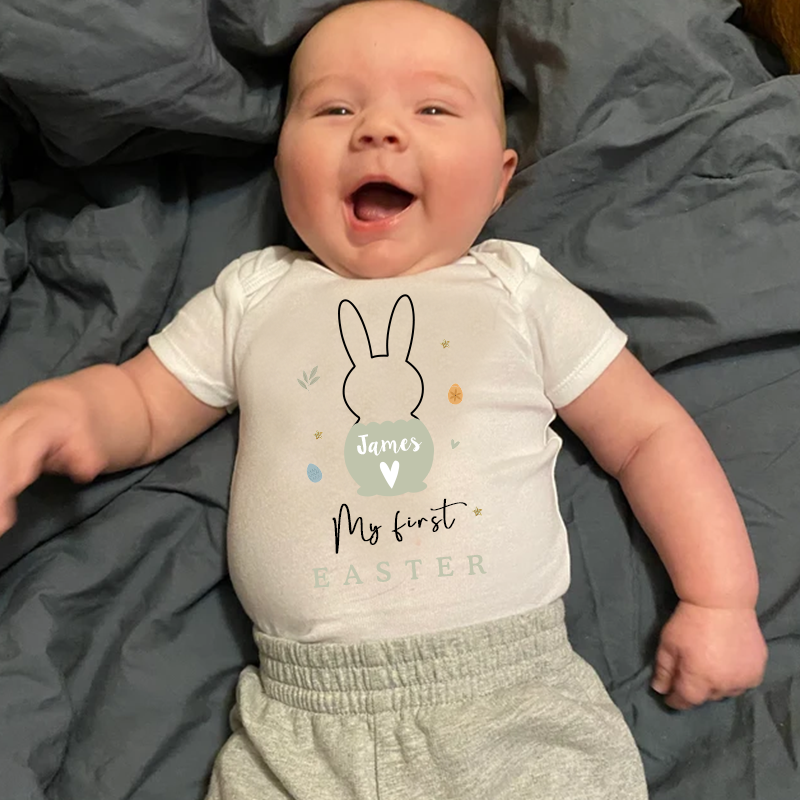 Personalized Baby First Easter Onesie| BBCloth18