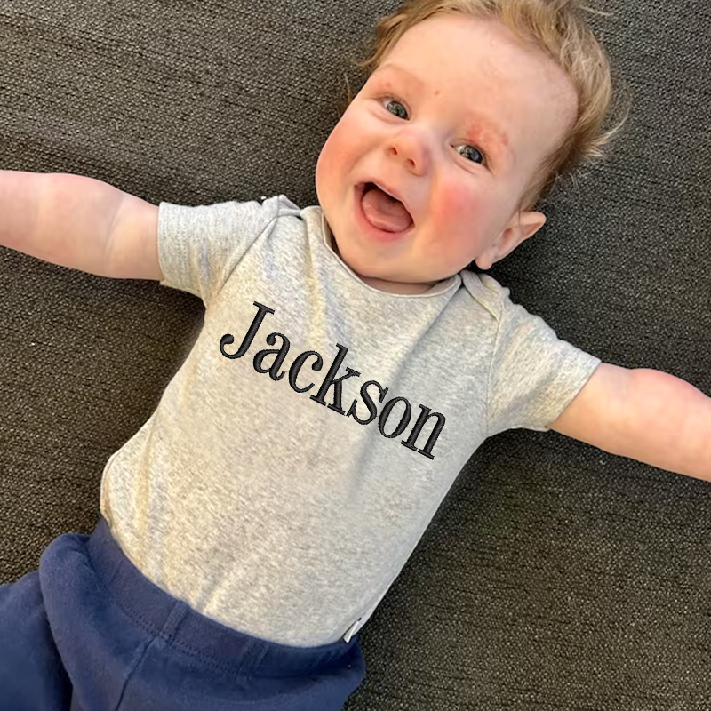 Personalized Baby Embroidered Cozy Onesie| BBCloth53