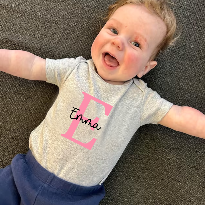 Personalized Baby Initials & Name Cozy Onesie| BBCloth26