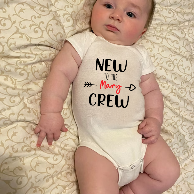 Personalized Baby New To The Crew Cozy Onesie| BBCloth17