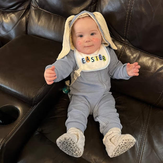 Personalized Embroidered Bunny Ear Baby Romper| Cloth121