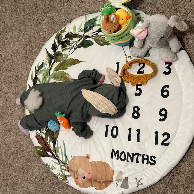 Personalized Embroidered Bunny Ear Baby Romper| Cloth121