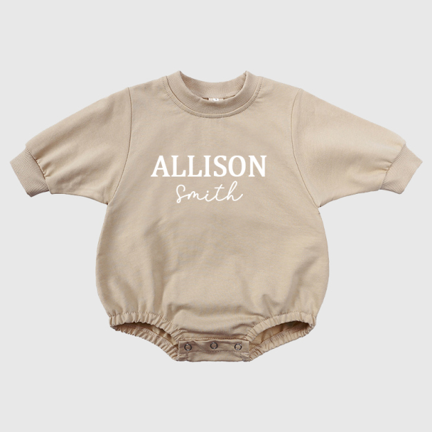 Personalized Baby Name Sweatshirt Romper| BBcloth73