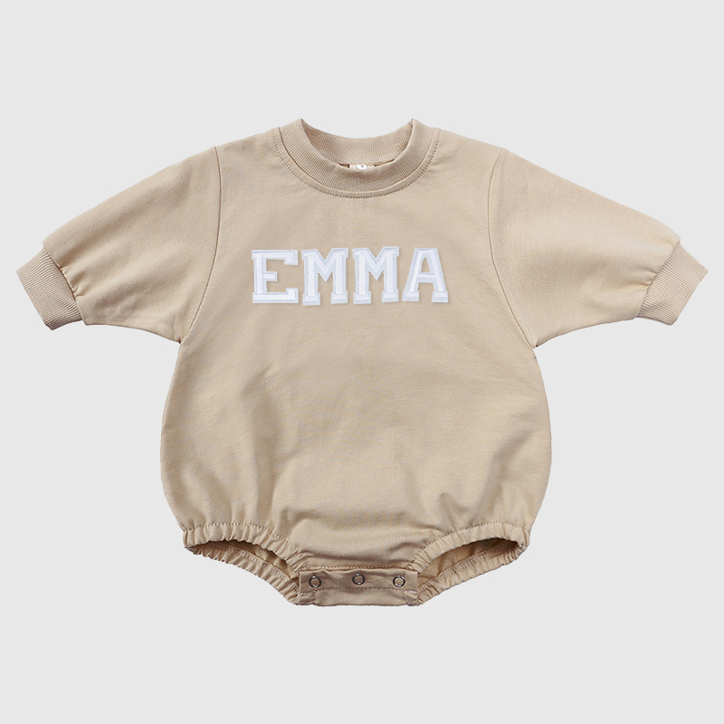 Personalized Baby Patch Bubble Sweatshirt Romper| BBcloth25