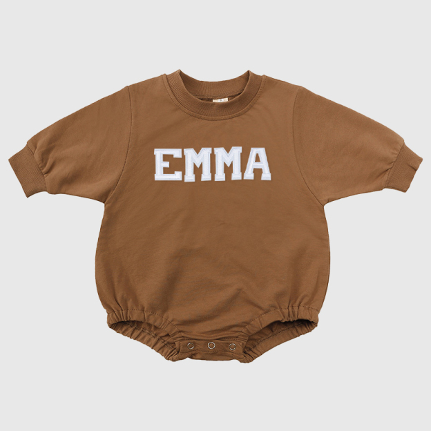 Personalized Baby Patch Bubble Sweatshirt Romper| BBcloth25