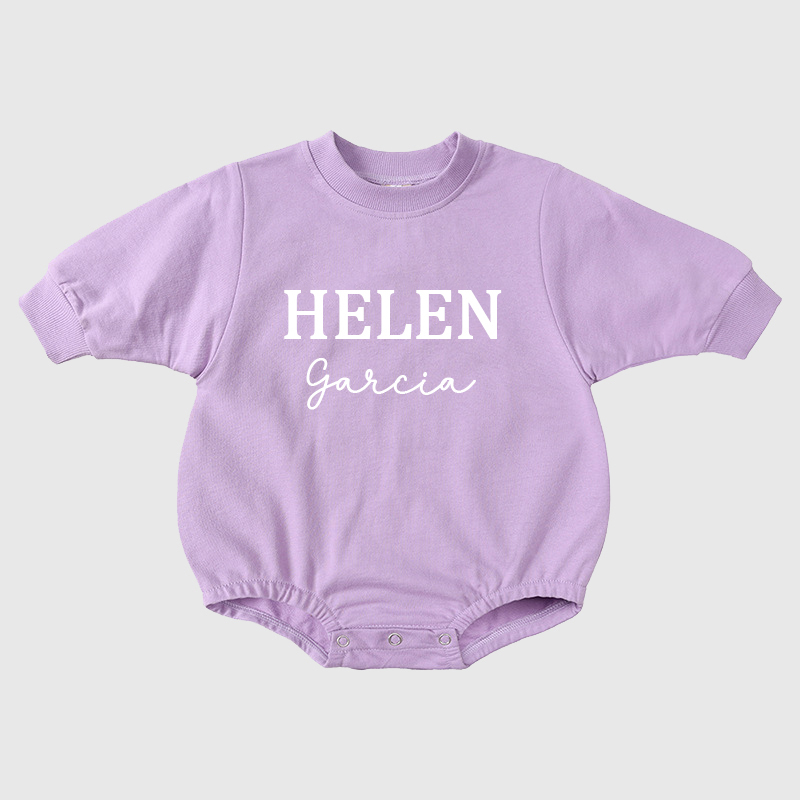 Personalized Baby Name Sweatshirt Romper| BBcloth73