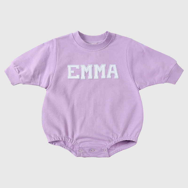 Personalized Baby Patch Bubble Sweatshirt Romper| BBcloth25