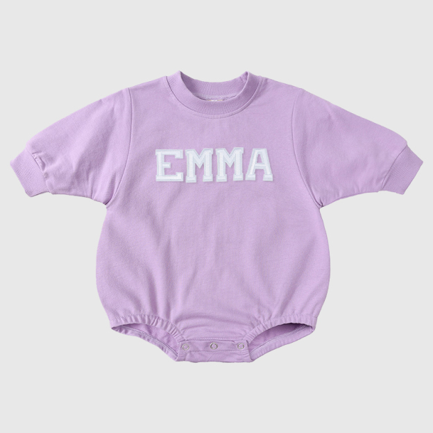 Personalized Baby Patch Bubble Sweatshirt Romper| BBcloth25