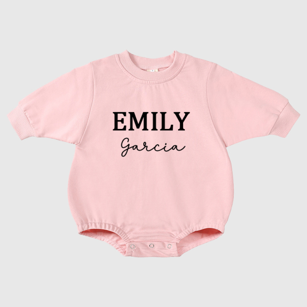 Personalized Baby Name Sweatshirt Romper| BBcloth73
