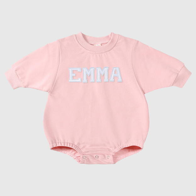 Personalized Baby Patch Bubble Sweatshirt Romper| BBcloth25
