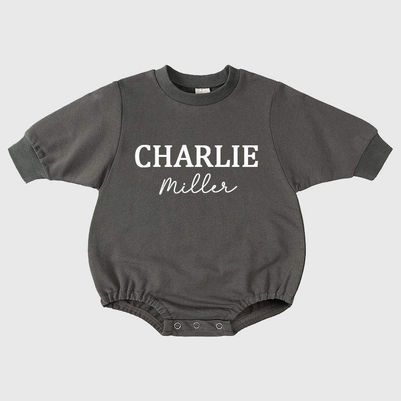 Personalized Baby Name Sweatshirt Romper| BBcloth73