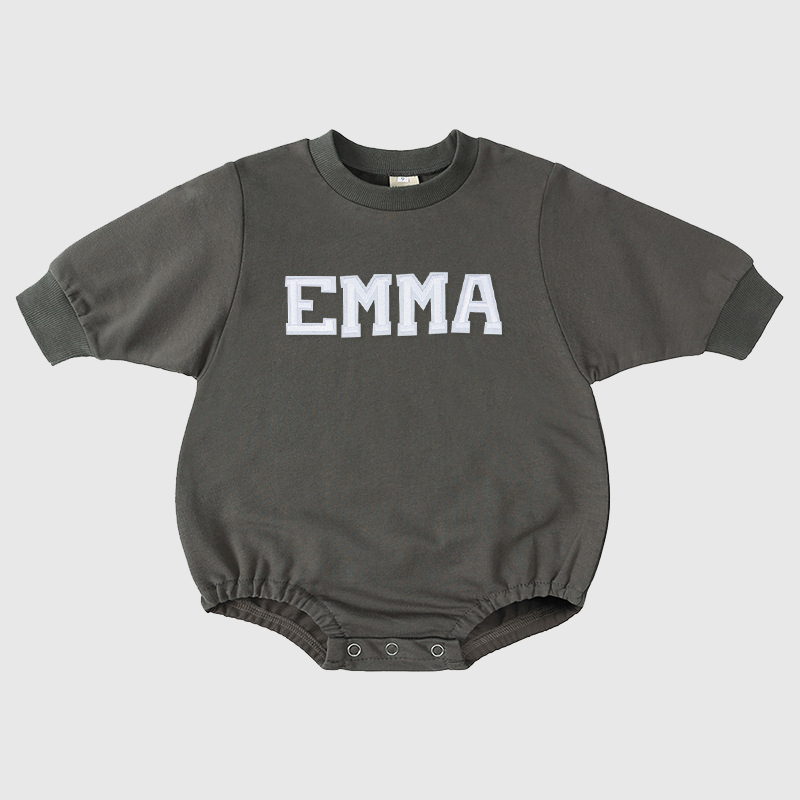 Personalized Baby Patch Bubble Sweatshirt Romper| BBcloth25