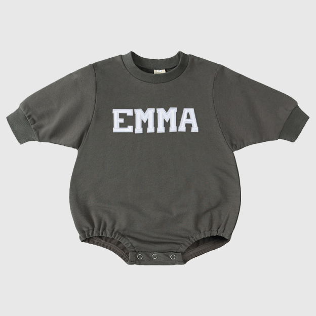 Personalized Baby Patch Bubble Sweatshirt Romper| BBcloth25
