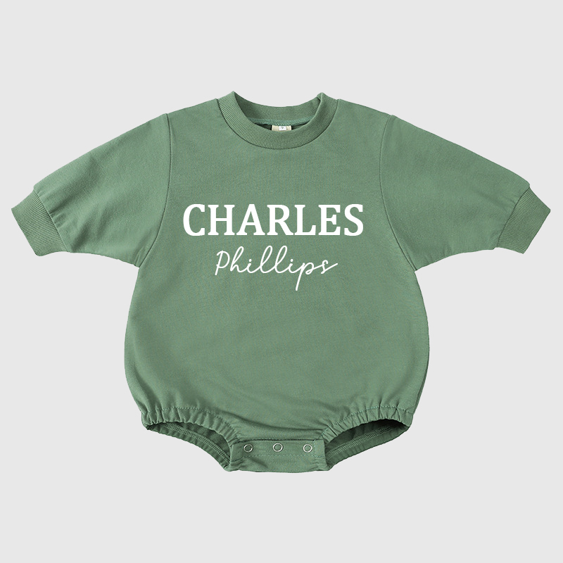 Personalized Baby Name Sweatshirt Romper| BBcloth73