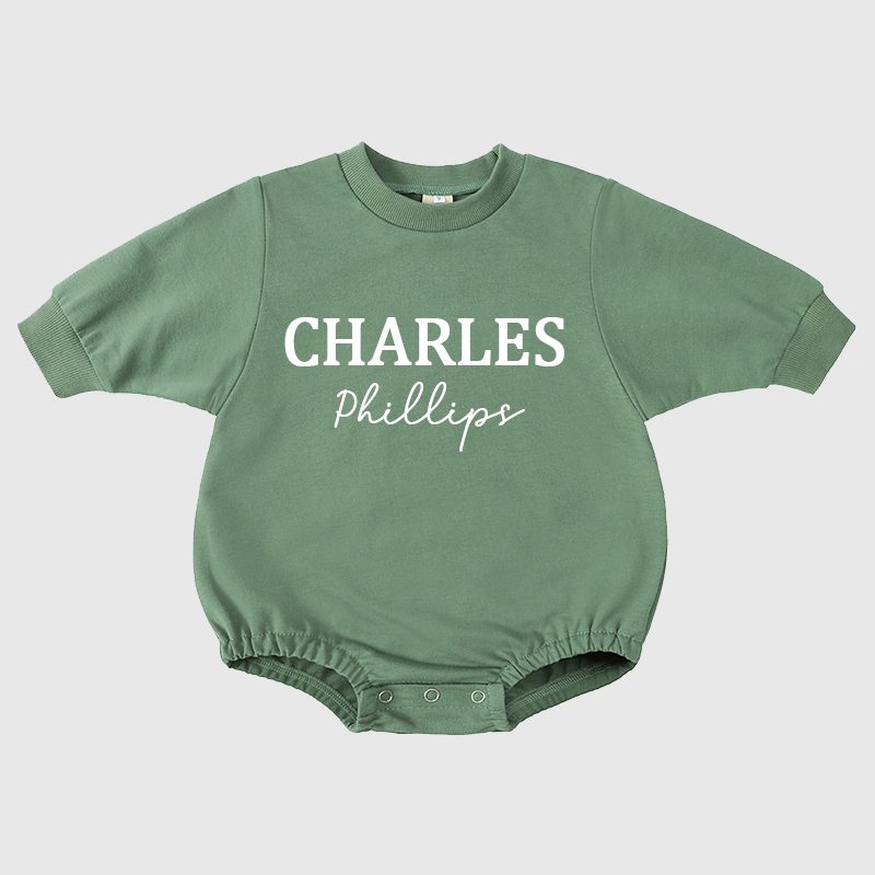 Personalized Baby Name Sweatshirt Romper| BBcloth73