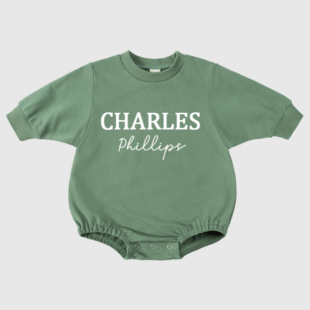 Personalized Baby Name Sweatshirt Romper| BBcloth73