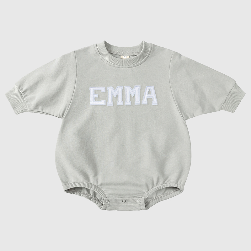 Personalized Baby Patch Bubble Sweatshirt Romper| BBcloth25