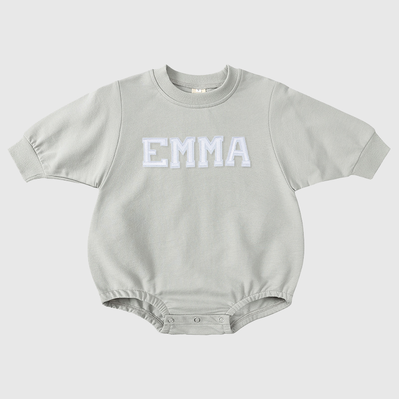 Personalized Baby Patch Bubble Sweatshirt Romper| BBcloth25