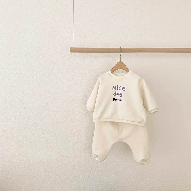 Personalized Baby Smile Sweatshirt Set| Cloth54