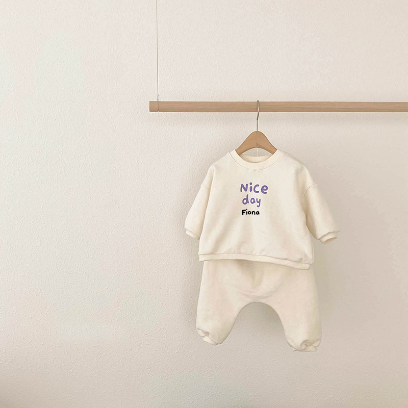 Personalized Baby Smile Sweatshirt Set| Cloth54