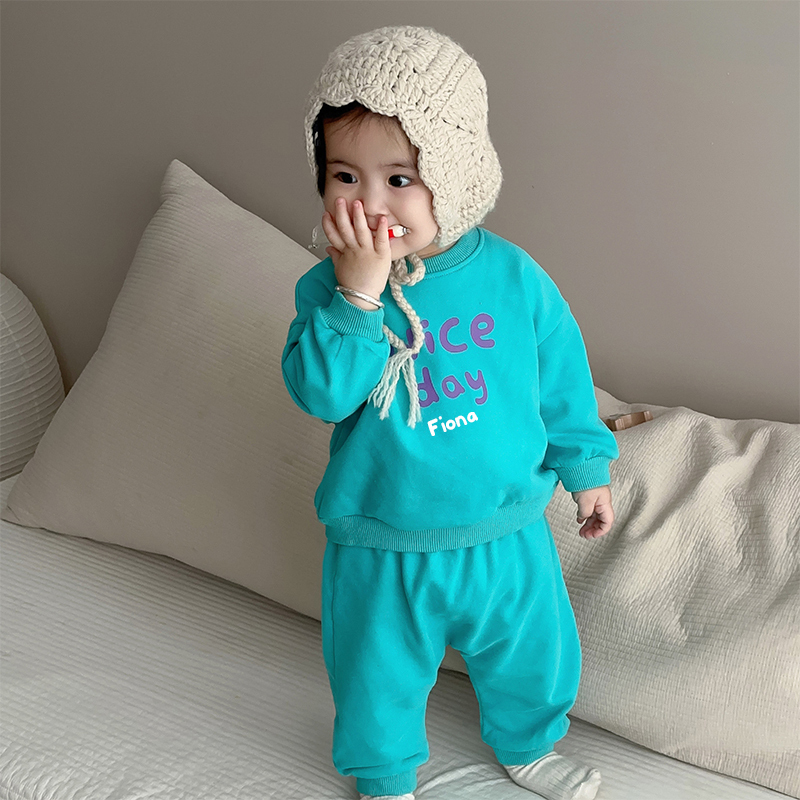 Personalized Baby Smile Sweatshirt Set| Cloth54