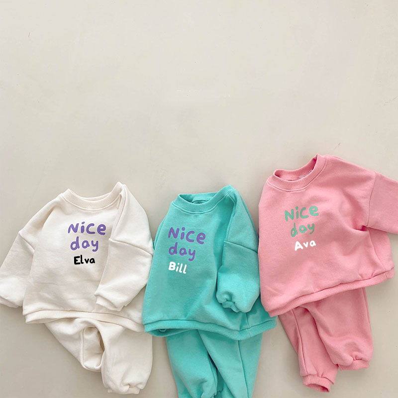 Personalized Baby Smile Sweatshirt Set| Cloth54