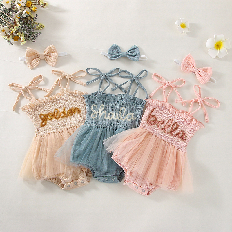 Personalized Baby Embroidered Baby Romper| BBCloth40