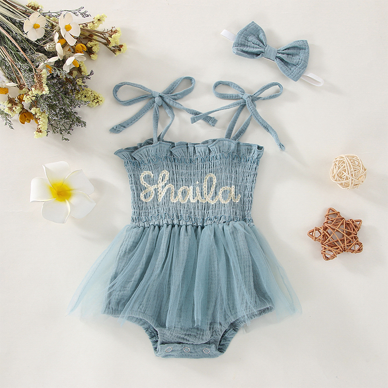 Personalized Baby Embroidered Baby Romper| BBCloth40