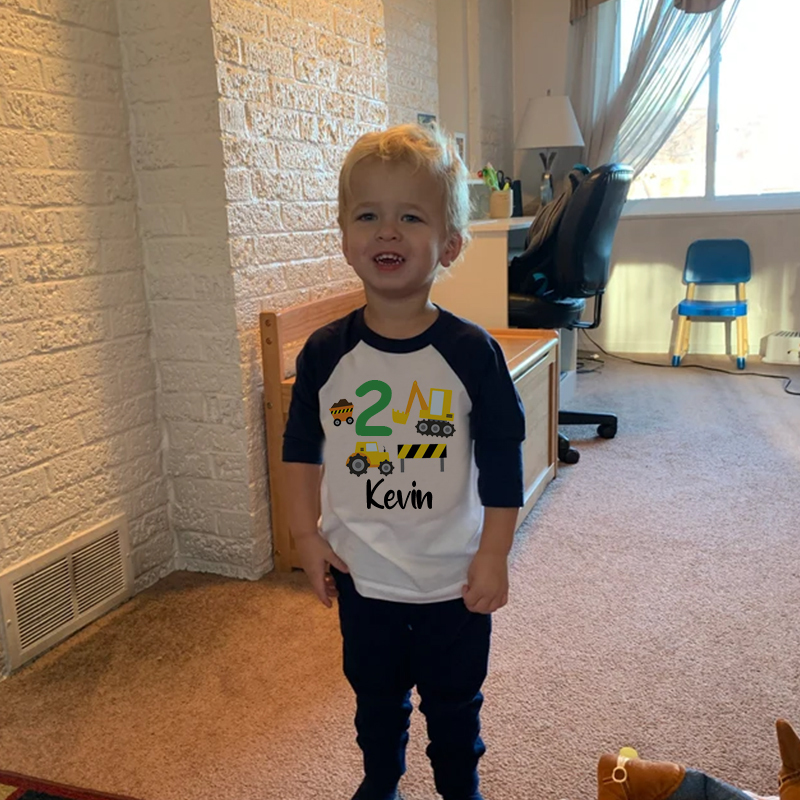 Personalized Boys Truck Long Sleeves Shirt| Cloth118