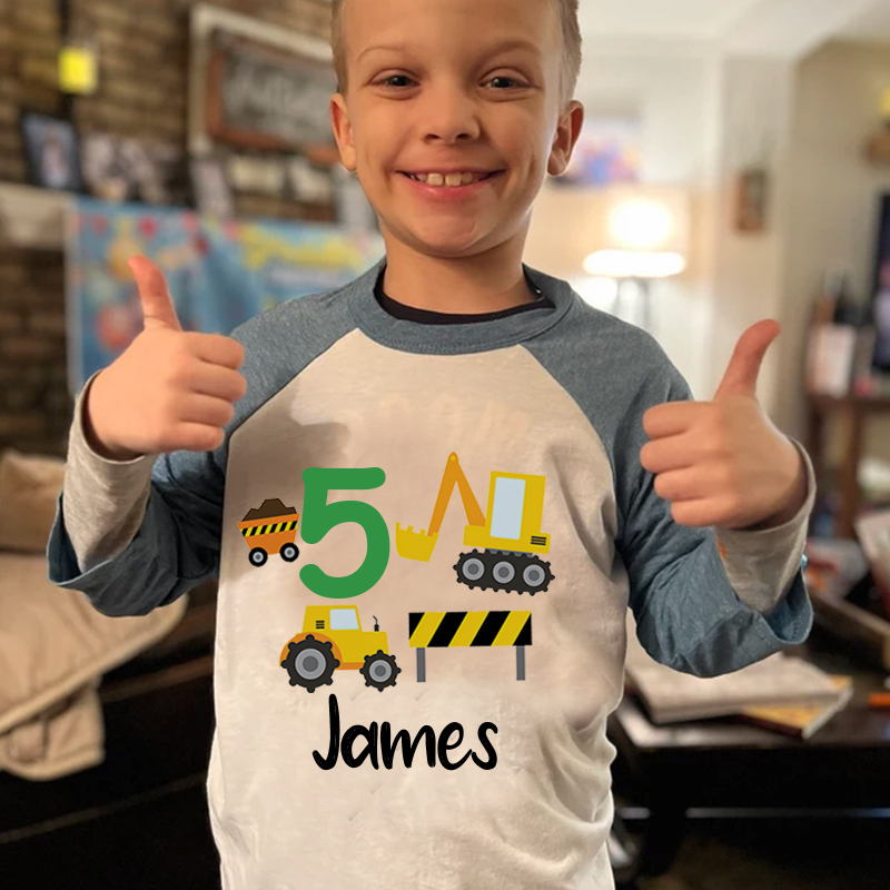 Personalized Boys Truck Long Sleeves Shirt| Cloth118