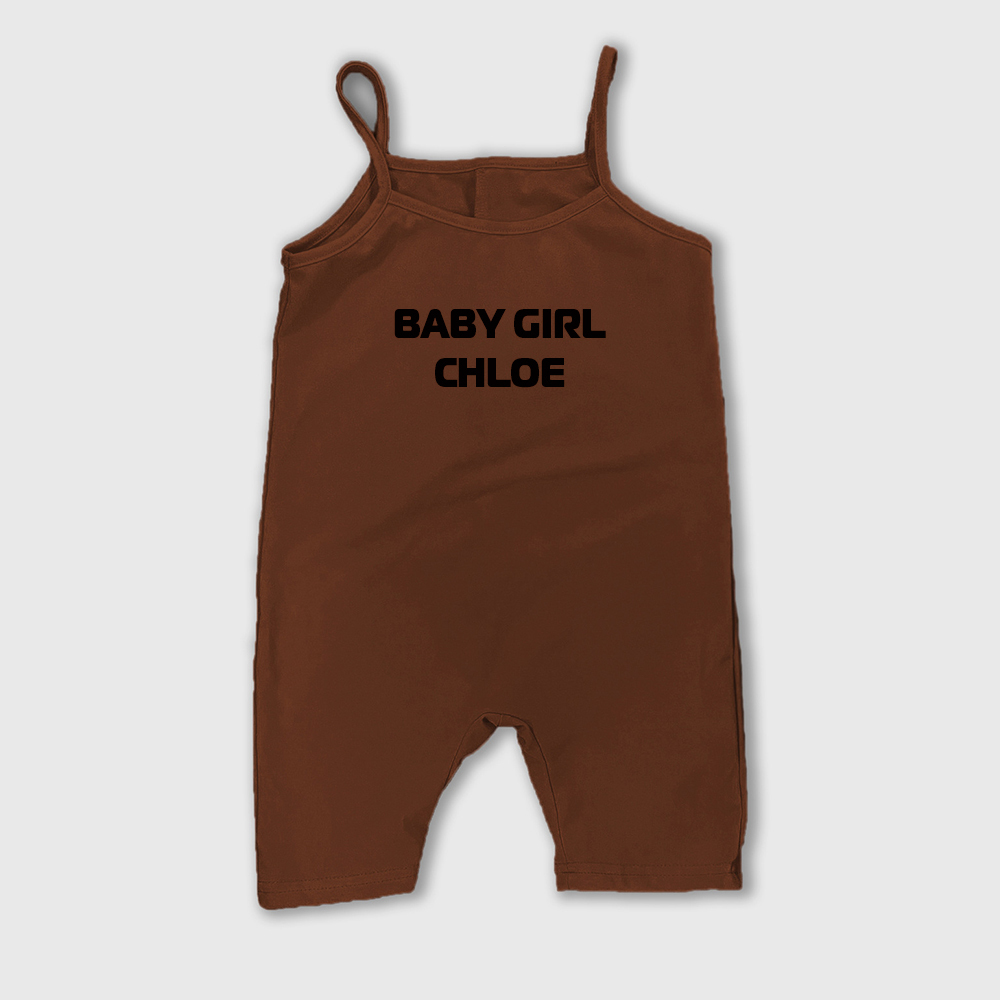 Personalized Girl Suspender Letter Print Jumpsuit| Cloth221