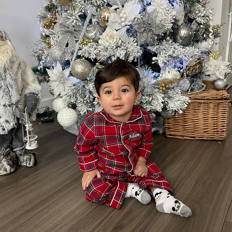 Personalized Kids Embroidered Name Christmas Pajamas| Cloth206