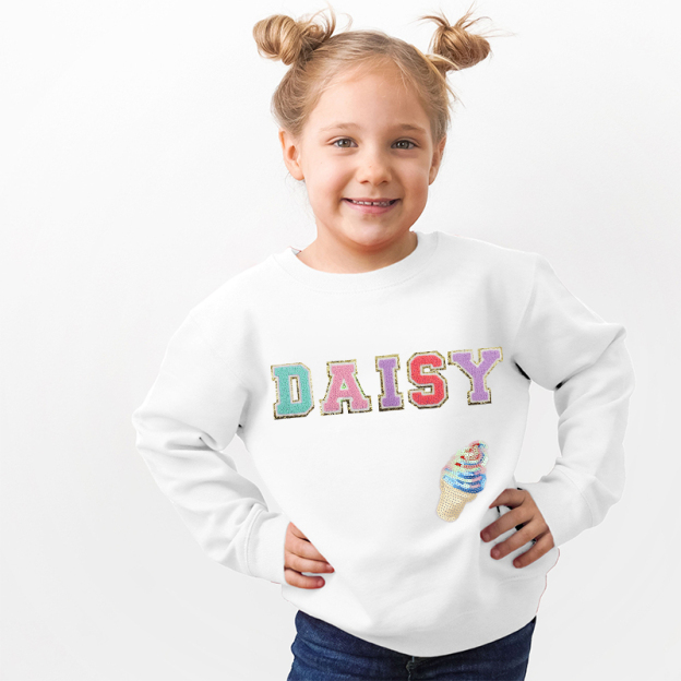 Personalized Girls Patches Sweatshirt |Cloth194