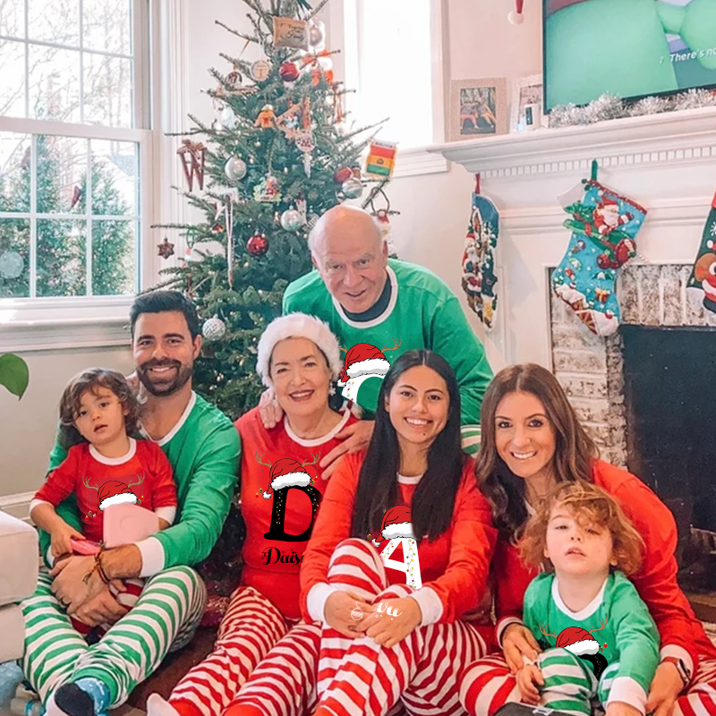 Personalized Family Monogram Christmas Pajamas Set| Cloth2401