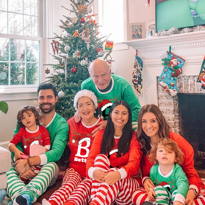 Personalized Family Monogram Christmas Pajamas Set| Cloth2402