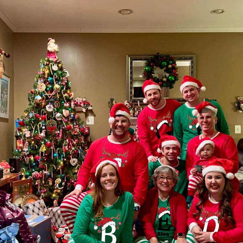 Personalized Family Monogram Christmas Pajamas Set| Cloth2402