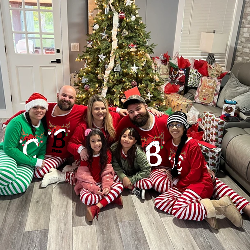 Personalized Family Monogram Christmas Pajamas Set| Cloth2402