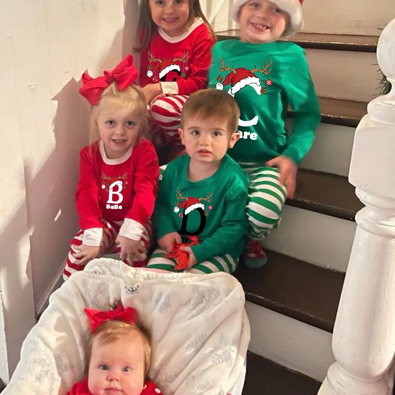 Personalized Family Monogram Christmas Pajamas Set| Cloth2402