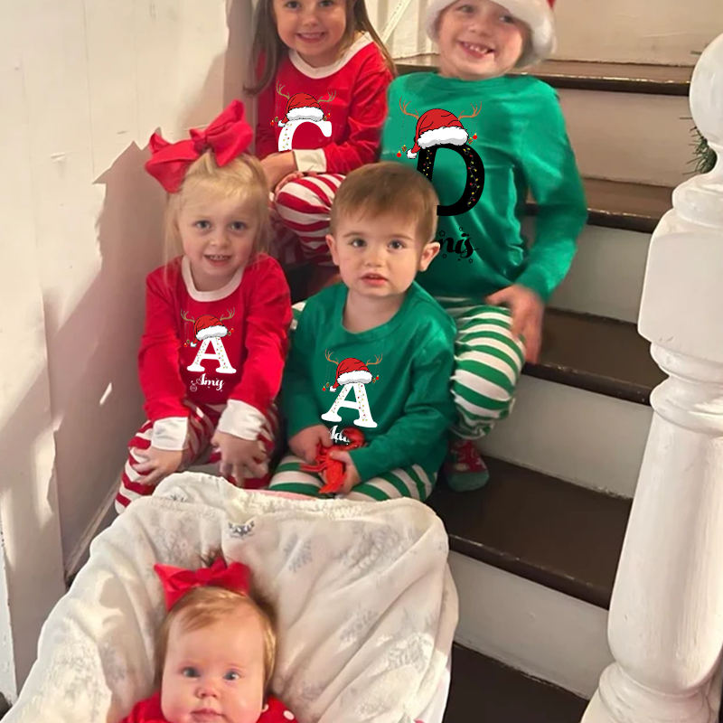 Personalized Family Monogram Christmas Pajamas Set| Cloth2401